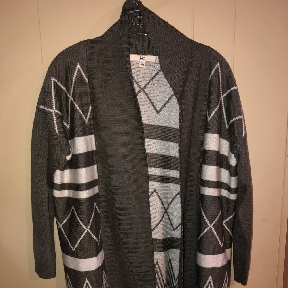 White and Gray Tribal Cardigan